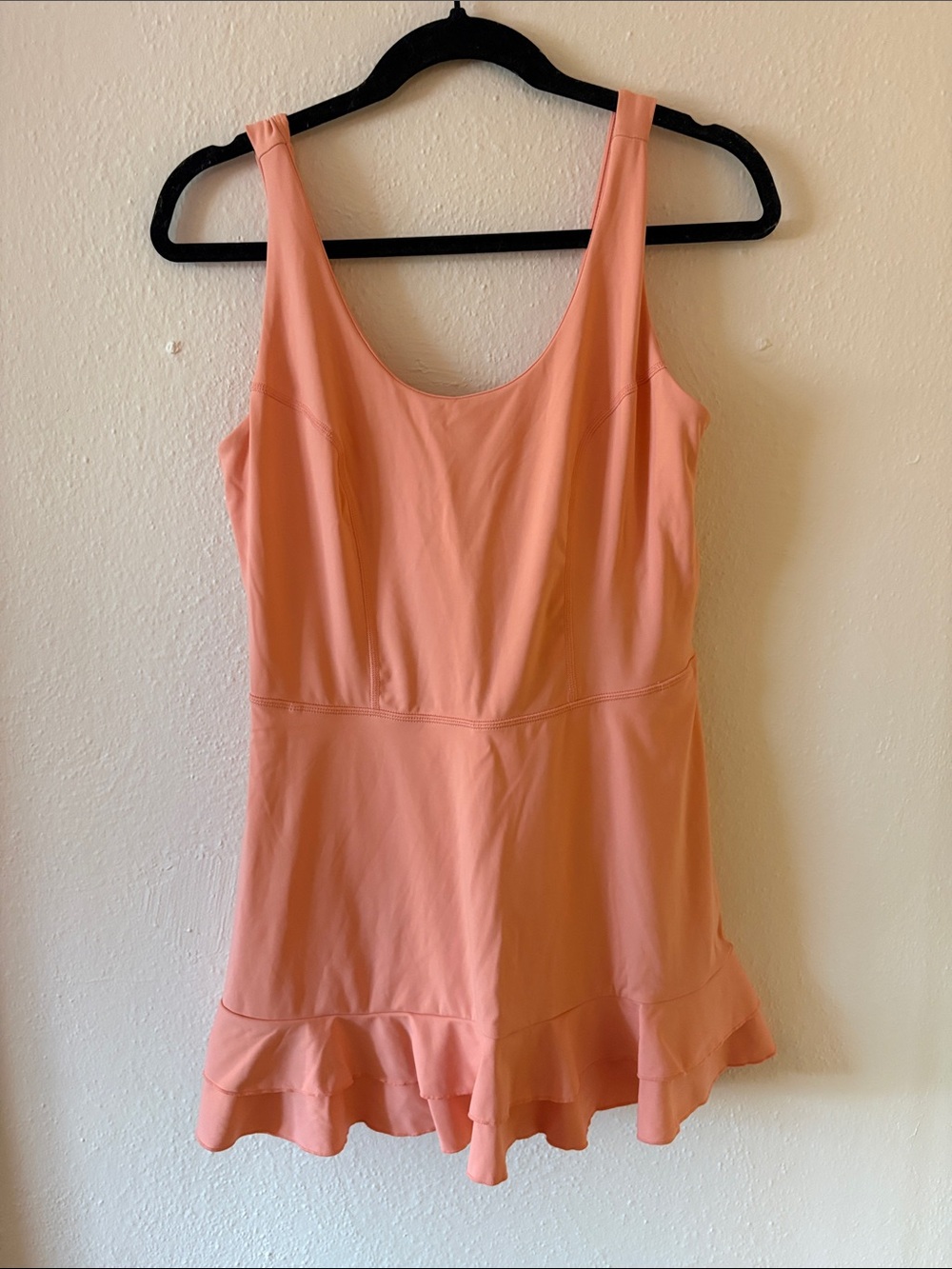 JoyLab Peach Ruffle-Hem Mini Dress